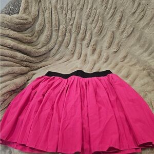 Alo Women's Pleated Tennis Pink Skirt with Black Waistband